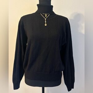 Vintage JEANNE PIERRE Black Turtleneck Sweater